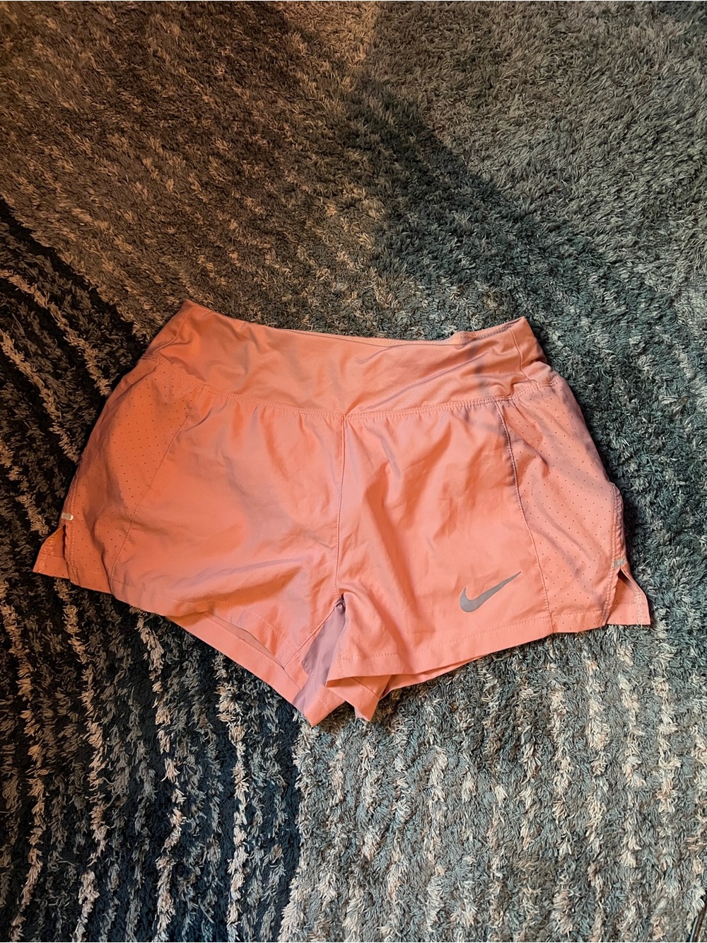Nike Women’s Peach Athletic Shorts with Reflective Swoosh